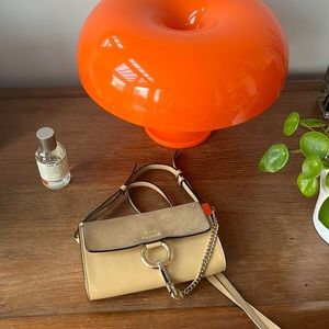 Chloe Faye Wallet on Strap - Beige/Pale Yellow